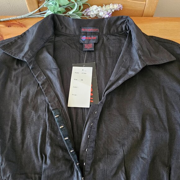 American Flirt - Women's Basic T-Shirts 3-/4 Sleeve Size 2X Black - Picture 7 of 8